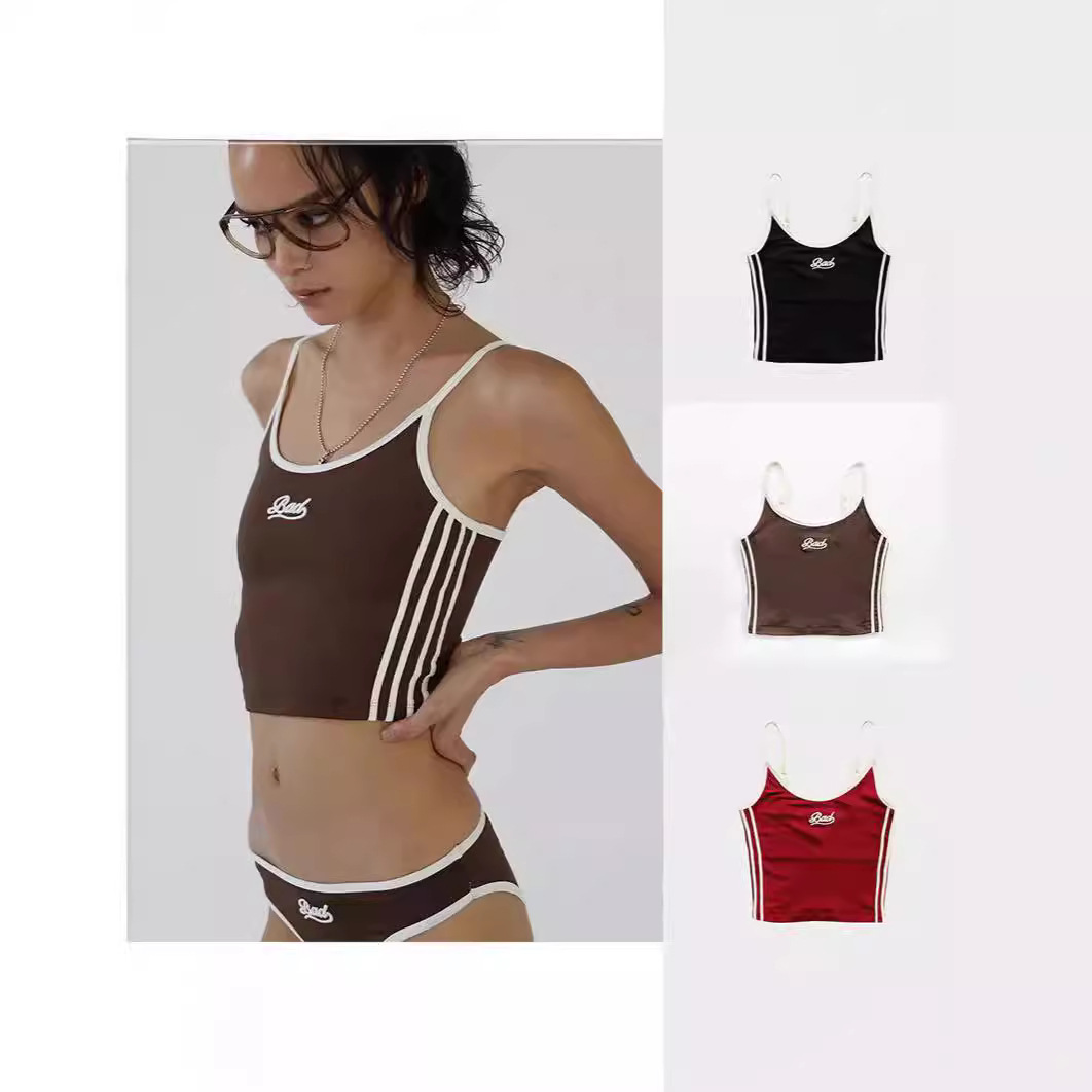 Badblood Embroidered Camisole for Women, Summer Backless Outerwear, Slim Fit Inner Wear, Stylish Back Top That Can Be Worn Outside