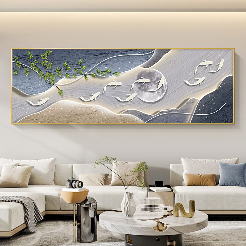 Liushui Shengcai sala de estar pintura decorativa nuevo sofá chino fondo pintura colgante de pared salón de té Zen pinturas murales paisajes