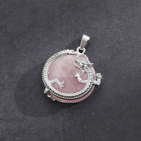 Organic crystal pendant with amethyst