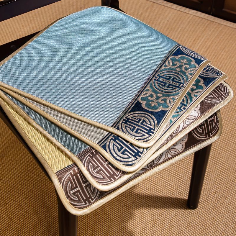 夏季中式红木凉席垫子座垫椅子坐垫办公室久坐屁垫冰丝透气凳子垫