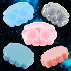 112簡約透明素色光面隱形眼鏡盒 小巧便攜莫蘭迪色美瞳伴侶護理盒