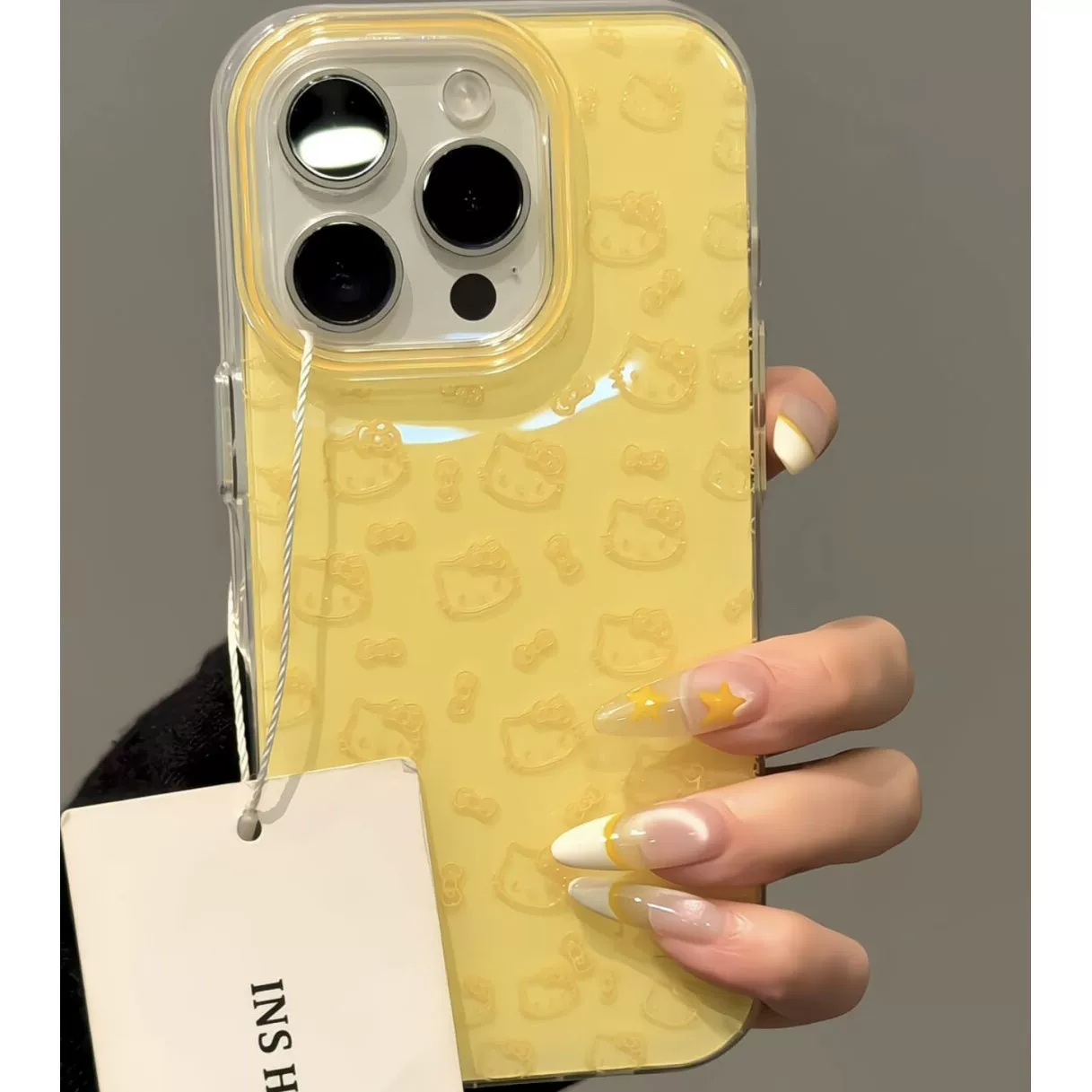 Чехол для телефона Hello Kitty для iPhone 11–17 Pro Max, дизайн с крупной дыркой IMD, мягкий TPU