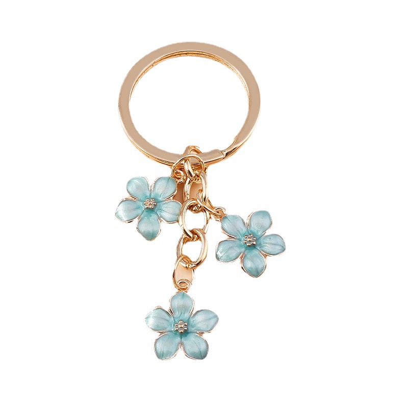 Dulce chica corazón flor de cerezo llavero simple Flor del ciruelo flor teléfono móvil bolso colgante decorativo joyería