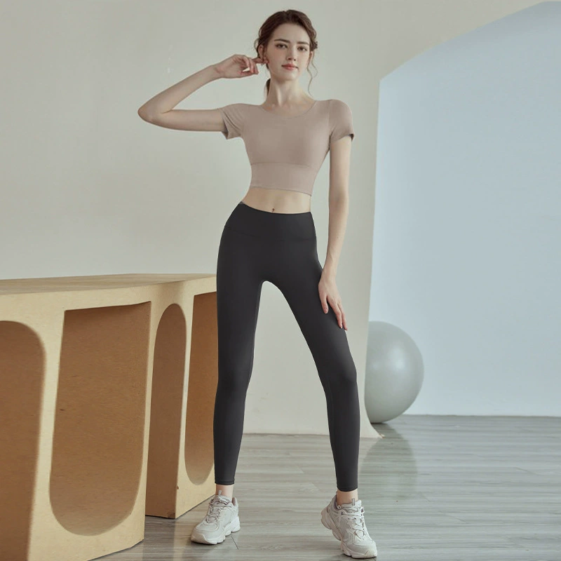 Йога-майка для спорта без бренда — Crop с Bust removable cups, дышащий тренировочный комплект