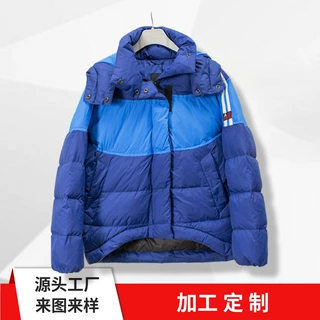 加工定制棉服 宽松潮牌拼色棉衣情侣款保暖面包服羽绒服小批量定