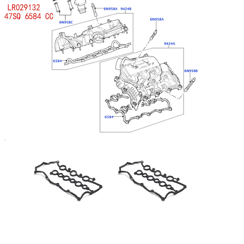 Прокладка клапанной крышки двигателя LR029132 4S7Q-6584-DA для Land Rover Jaguar 3.0 дизель