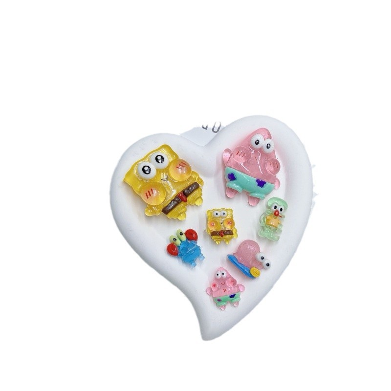 3D SpongeBob agujero accesorios zapatillas zapatillas decorativas DIY accesorios de jardín zapatos zapatos flores dibujos animados