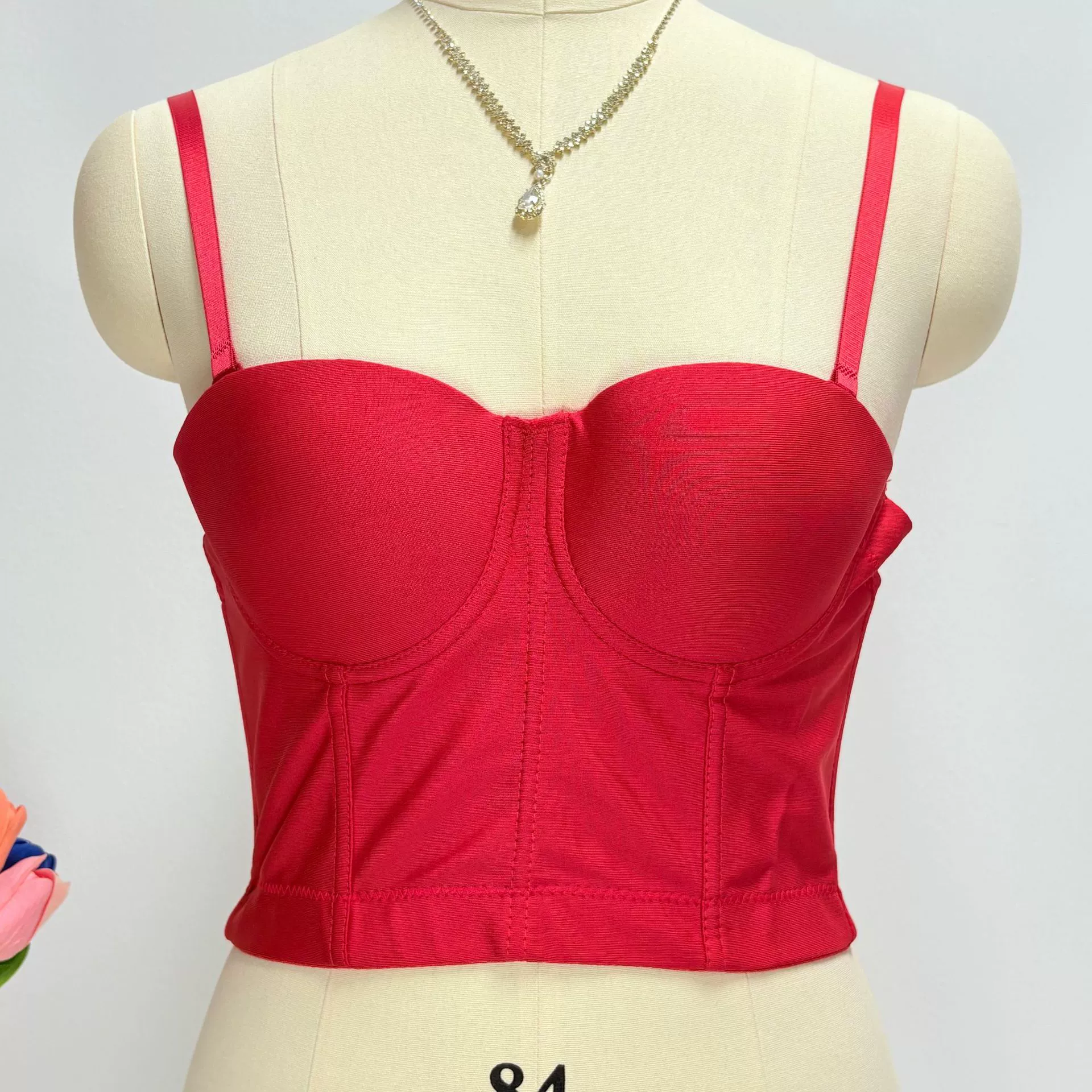 跨境亚马逊爆款吊带背心外穿抹胸上衣纯色大码鱼骨胸衣corset top