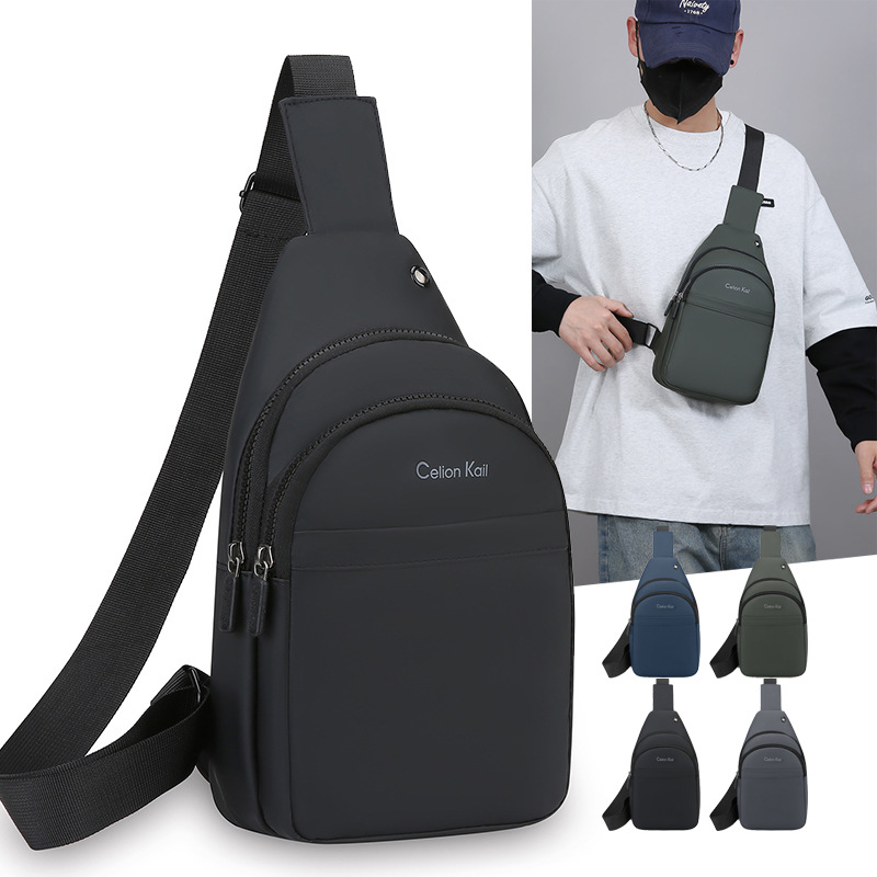 2025 primavera nuevo estilo pu hombre impermeable mini bolso de pecho moda casual simple bolso de teléfono móvil bolso de mensajero de hombro