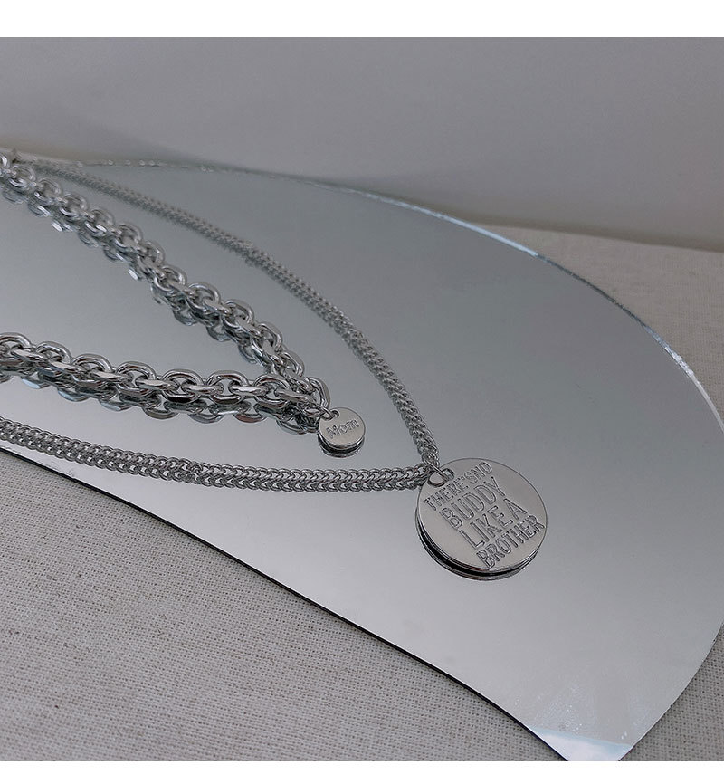 Hip-Hop Round Letter Copper Plating Layered Necklaces 1 Piece