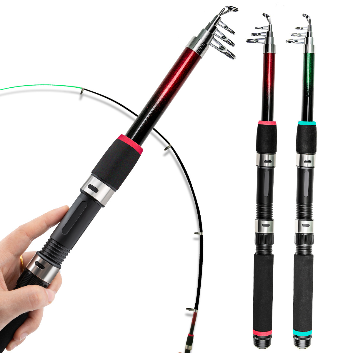 Outdoor children's spinning rod set portable spinning rod fiberglass rod wholesale all fishing rods cross-border