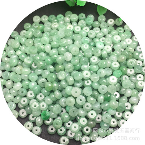 Burmese jade a-grade jade parts, small accessories, jade, ice-planted green abacus beads, small jade buttons, handicrafts wholesale