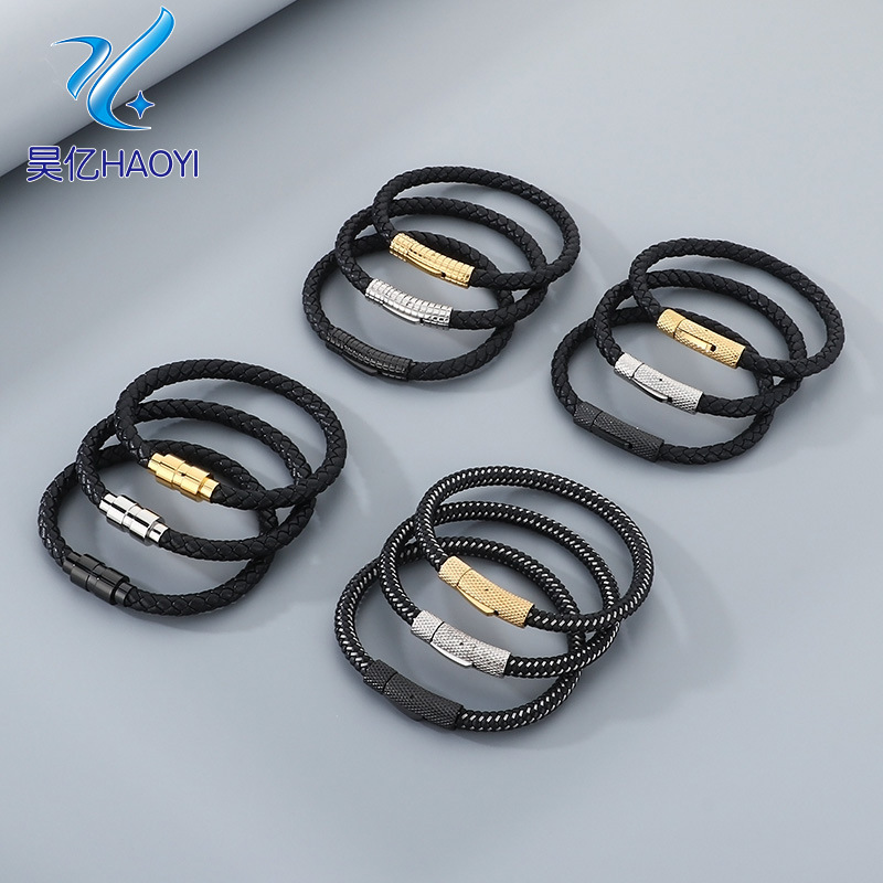 men's woven universal bracelet stainless steel