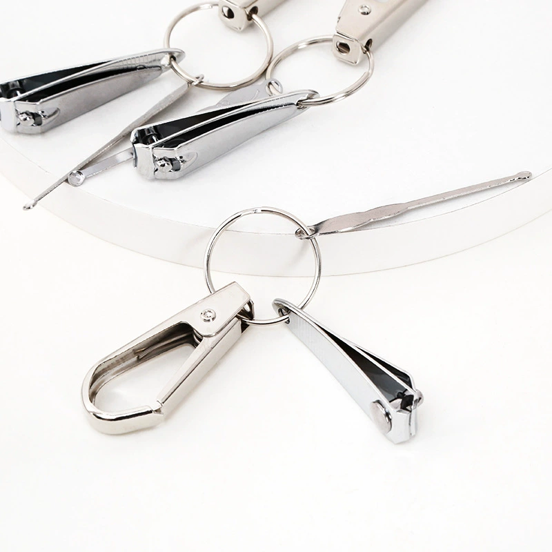 Креативный брелок, модный простой мужской на талии, подвесная Пряжка, металлическое кольцо, кусачки для ногтей, кусачки для ногтей, комплект для ушей оптом