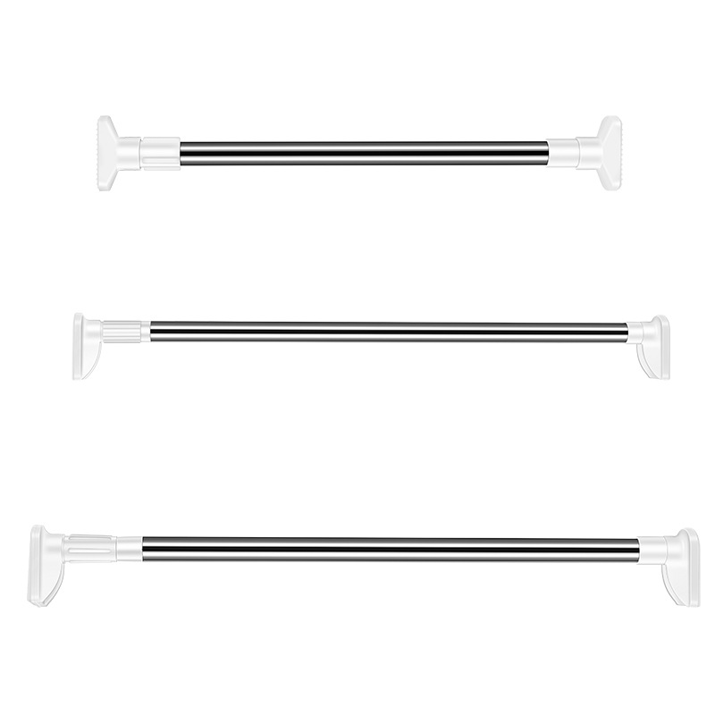 Varilla telescópica, barra de ropa sin perforación, barra de ropa de armario, barra de cortina de dormitorio de balcón, barra de cortina de baño, multifunción
