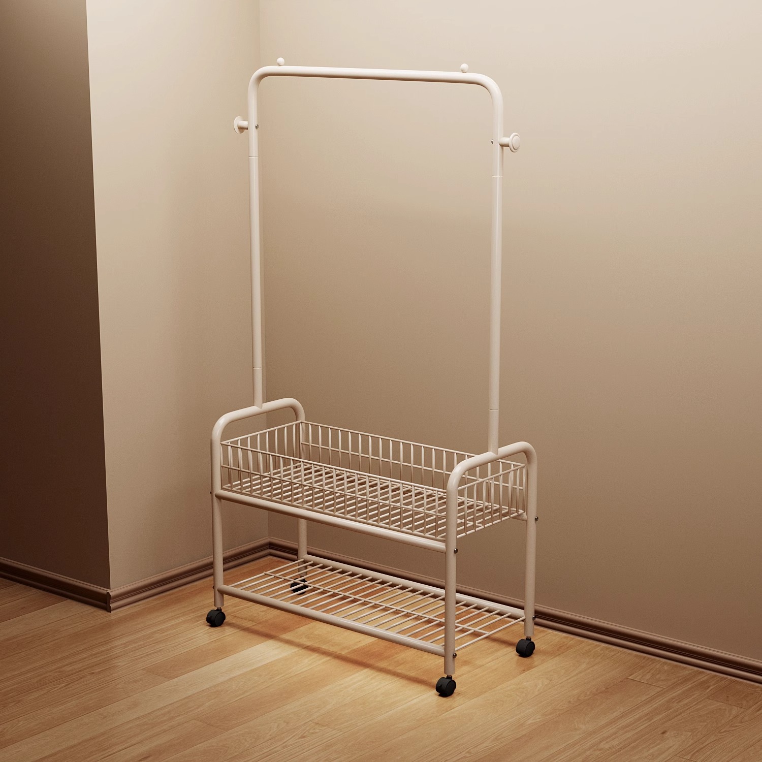 Coat Rack Floor-Standing Household Bedroom Simple Clothes Hanger Dormitory Overnight Clothes Mobile Storage Storage Clothes Drying Rack
