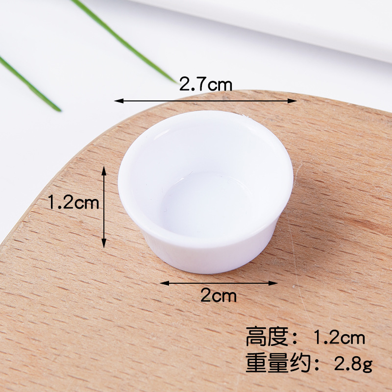 Plato pequeño de plástico blanco simulado para comida, mini plato de comida rápida, plato para bricolaje, juguete de comida, contenedor para pegamento en crema, accesorios.