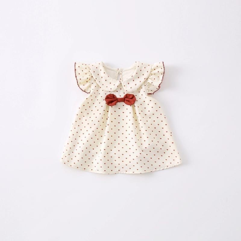 Vestido de pedos para niñas de verano para bebés, vestido de gatear para bebés, falda de línea A, falda de princesa con lazo de amor