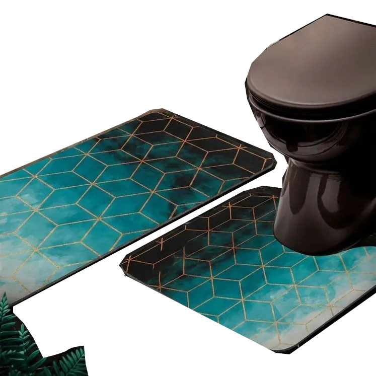Venta al por mayor transfronteriza de almohadillas de absorción de agua de barro de diatomeas almohadillas de suelo de baño almohadillas de suelo de baño inodoro de secado rápido dos juegos de almohadillas antideslizantes