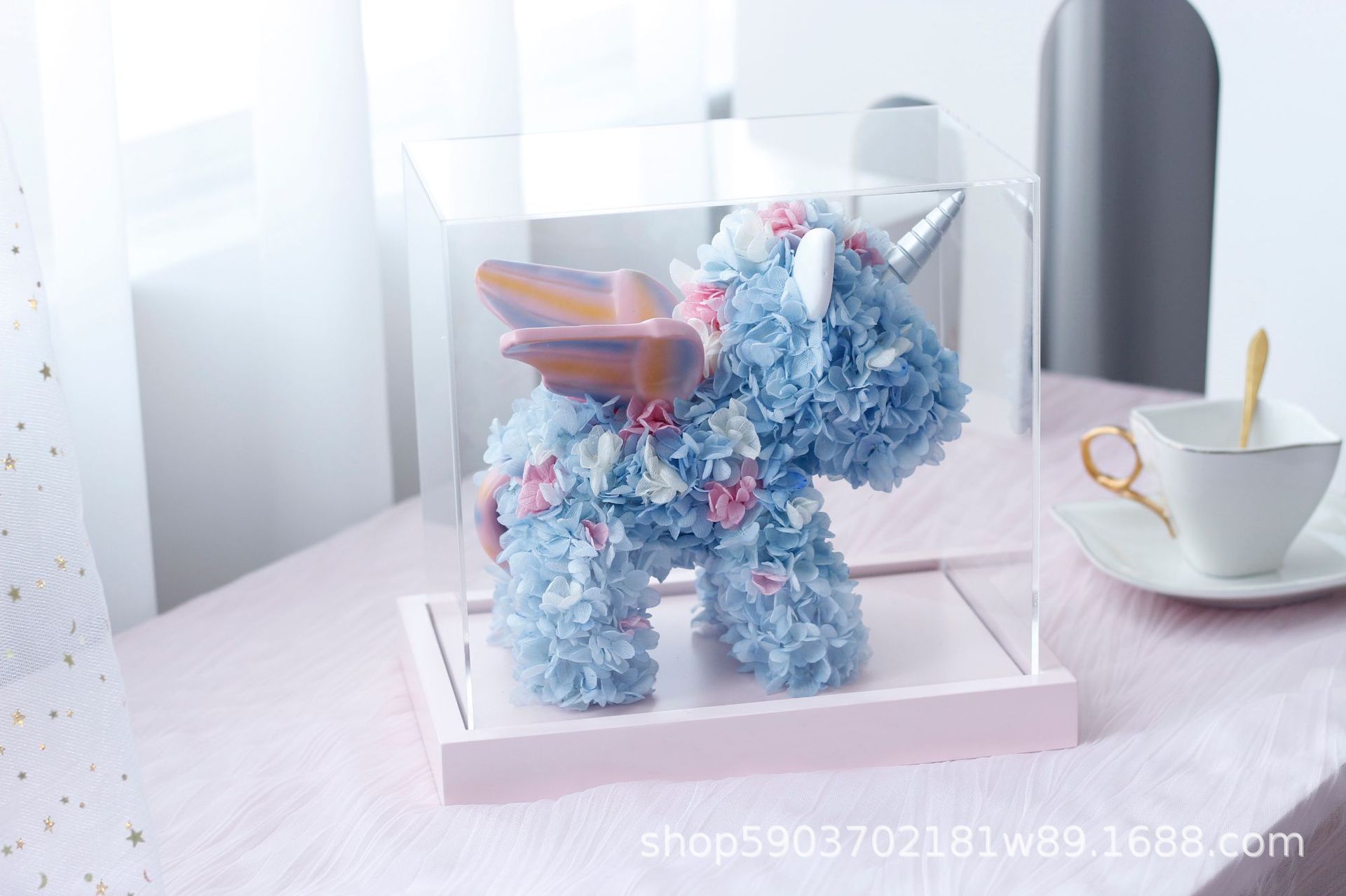 Flores verdaderas rosa unicornio Yunnan inmortalidad flores personalizadas muñecas de hortenida al por mayor acrílico red flores hechas a mano