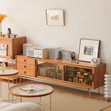 北欧实木电视柜家用客厅不锈钢储物视听柜民宿酒店简约收纳电视柜