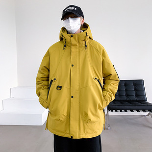 Customized Logo Thickeneded Jacket for Boys in Autumn and Winter Loose Trendy Brand Cotton Outwear Warm Casual Jacket Jacket for Men in Spring & Fall