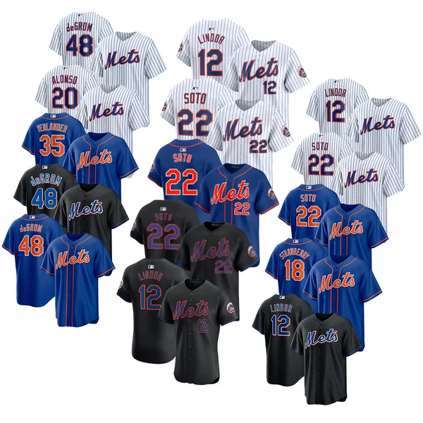 Baseball League New York Mets Mets12Lindor22Soto Jersey Cross-Border Digital Printed Baseball Uniform