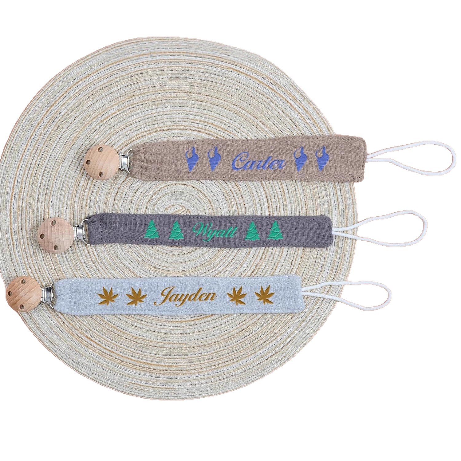 ins bordado bebé bordado pacificador tetina cadena de bebé diente pequeño juguete anti-cadena cabelga de leche de haya