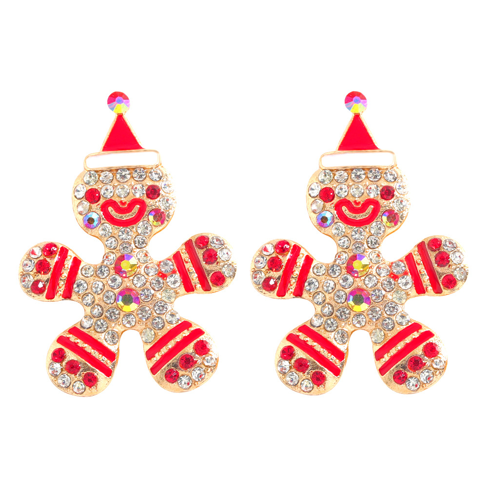 Christmas Festival Cartoon Character Earrings Alloy Diamond Shiny Earrings Fashionable Female Fashion Earrings Personal Accessories display picture 12