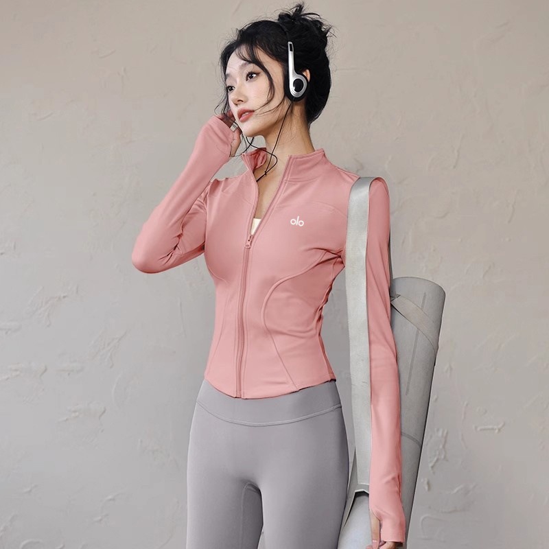 美国ALO速干瑜伽yoga外套女修身显瘦户外运动跑步健身长袖防晒衣|undefined