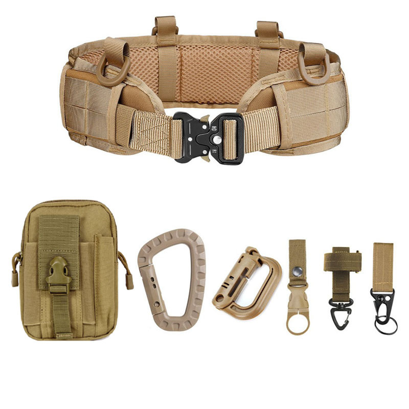 Cinturón táctico Molle para exteriores, para entrenamiento de CS en la vida real, cinturón multifuncional con múltiples combinaciones.