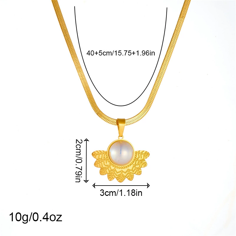 Retro fashionable accessories from pearl, pendant, earrings, ring, necklace stainless steel
