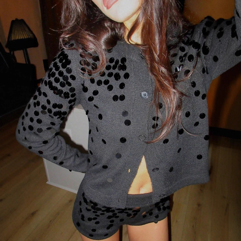 Independent Station 2025 New Products European and American Fashion Fashion Sequin Shiny Decorative Knitted Tops and Jackets