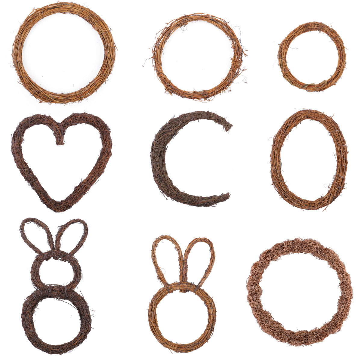 Transfronterizos DIY ramas secas material trenzado pascua corolla de vinas anillo de vinas florista decoración accesorios de anillo desnudo image 5