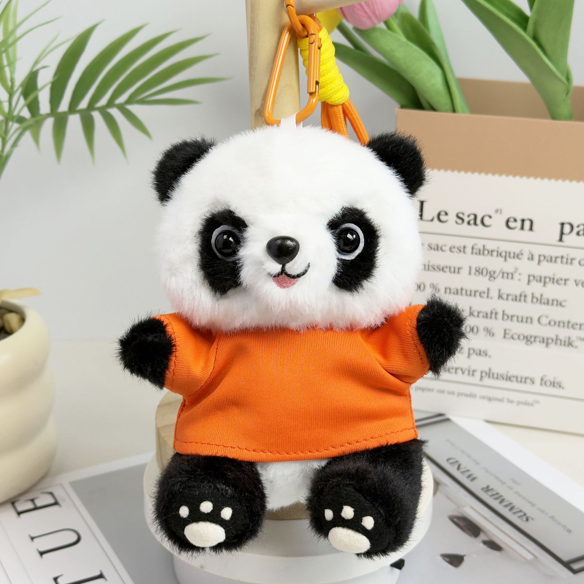 Panda muñeca suéter muñeca sonriente juguetes de peluche reunión anual regalos bancarios se pueden imprimir LOGO