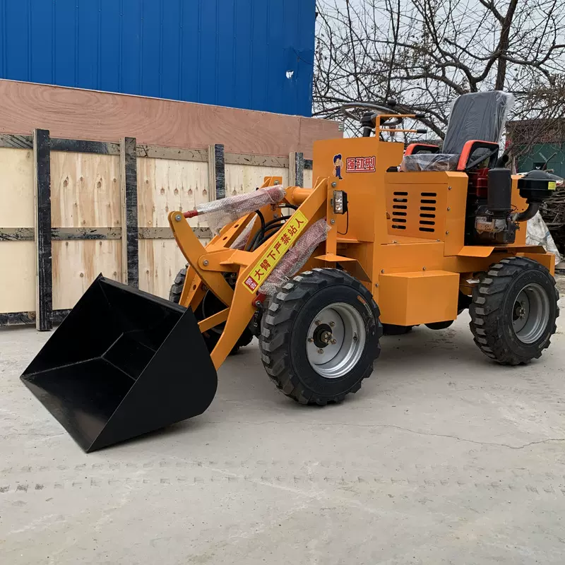 新款柴油小铲车装载机家用四驱养殖场农用小型电动铲车工地