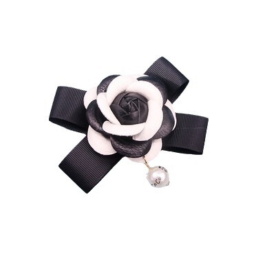 Korean new style handmade diamond pearl bow DIY mobile phone case material headwear accessories embossed leather camellia
