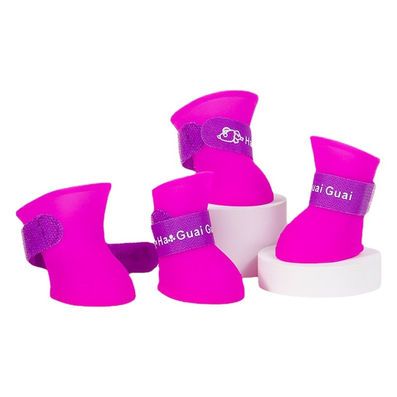 Perro antideslizante Botas de lluvia de silicona Teddy VIP Bichon zapatos para perros de silicona inferior suave Botas de lluvia impermeables cubierta impermeable del zapato