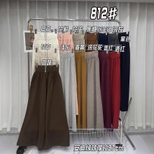 慵懒风软糯针织糯米阔腿裤女秋冬高腰窄版休闲垂感大裤脚拖地裤裙