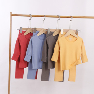 [Custom logo sample to map processing] children's De velvet thermal underwear in the big children plus velvet autumn pants