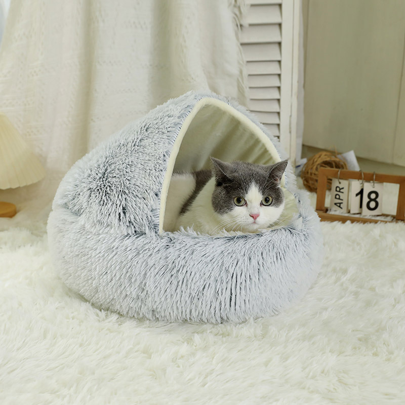冬の保温貝殻は猫の巣のペットの猫のベッドを密封します。|undefined