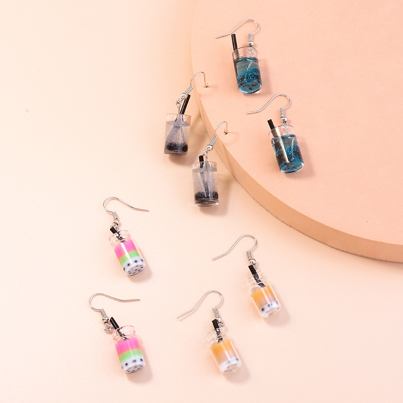 15g Weight Alloy Ear Needle Material Drop Earrings Classification 5 Pairs Quantity Casual, Daily Occasion Alloy Material Cherry, Starfish Pattern Women's Gender Enamel Design Cute Style 5 Pairs Cute Cherry Starfish  Enamel Alloy Drop Earrings 19