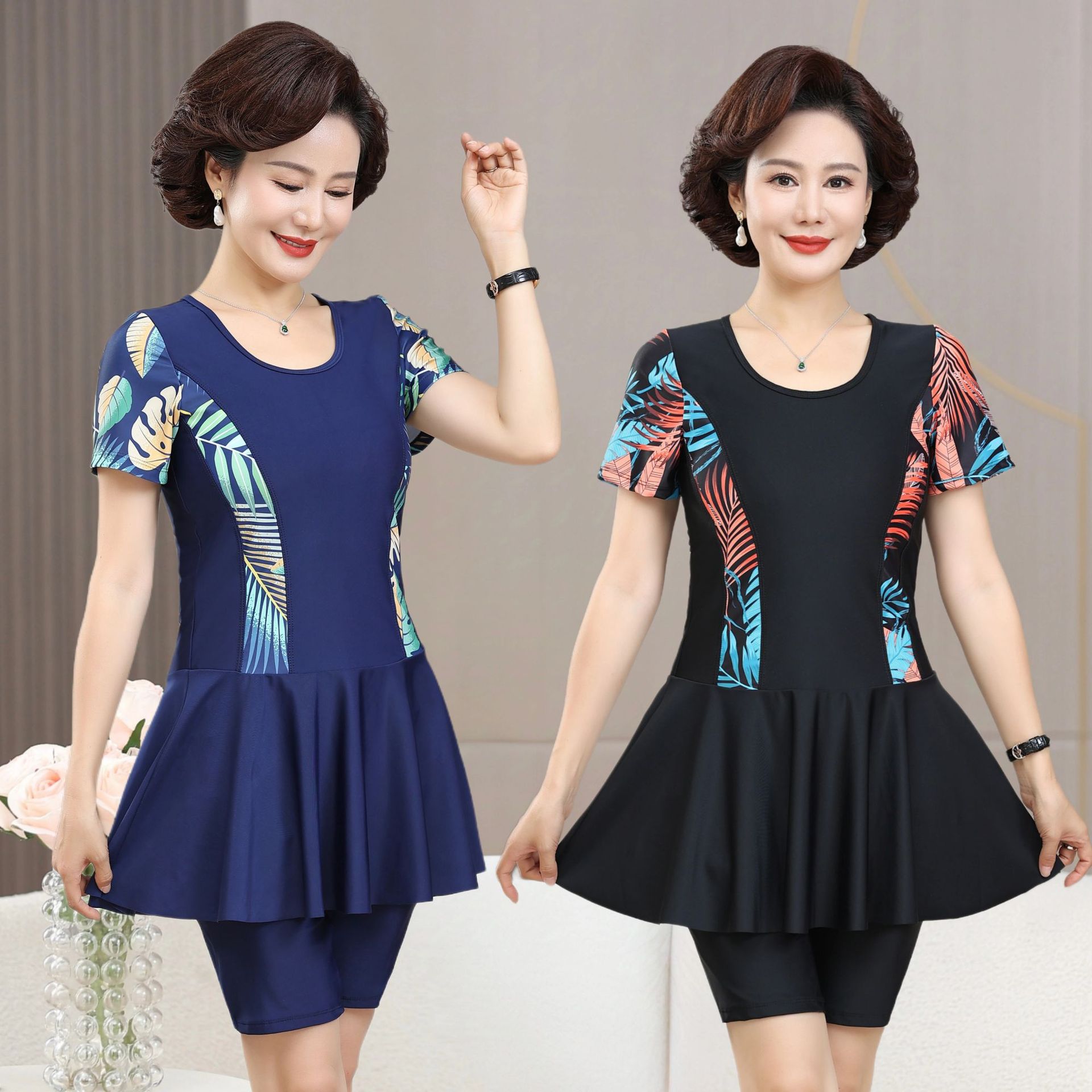 Women's Swimsuit 2026 New Style High-End Plus-Size Conservative One-Piece Swimsuit for Hot Springs, Tummy-Concealing and Slimming Sports Swimwear