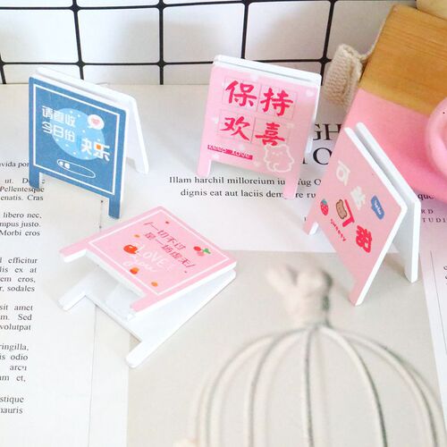 Creative salt and sweet signboard clip, cute wooden memo clip, photo name card holder, standing desktop sticky note ornament