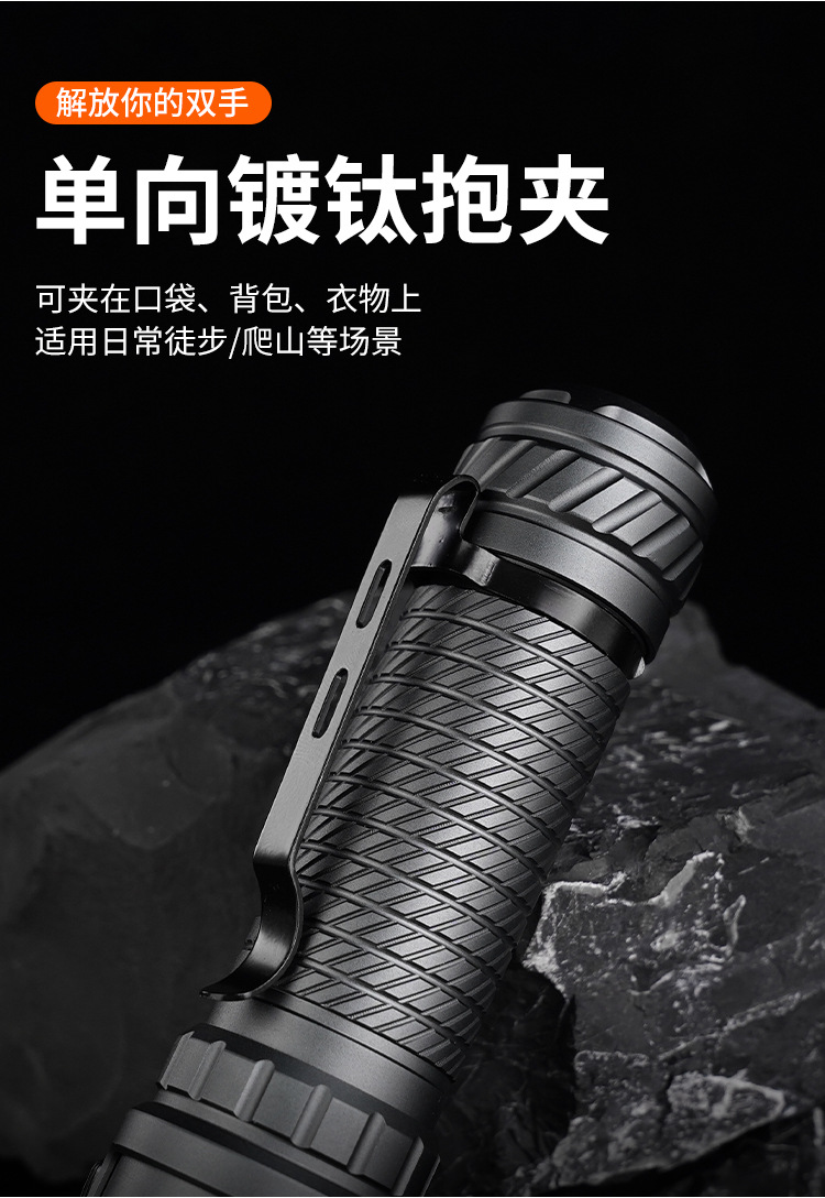 Cross-Border High-Intensity Long-Range Tactical Flashlight with Telescopic Zoom, Adjustable Brightness, Outdoor Flashlight, Aluminum Alloy, Waterproof, Rechargeable Model