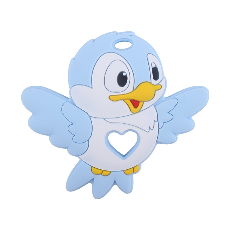 Bebé suministros de dibujos animados animal silicona mordedor pájaro creativo bebé silicona mordedura molar juguete nuevo