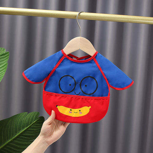 Children's smock waterproof baby eating bib baby reverse wear protective clothing anti-dirty kindergarten painting autumn and winter thin style