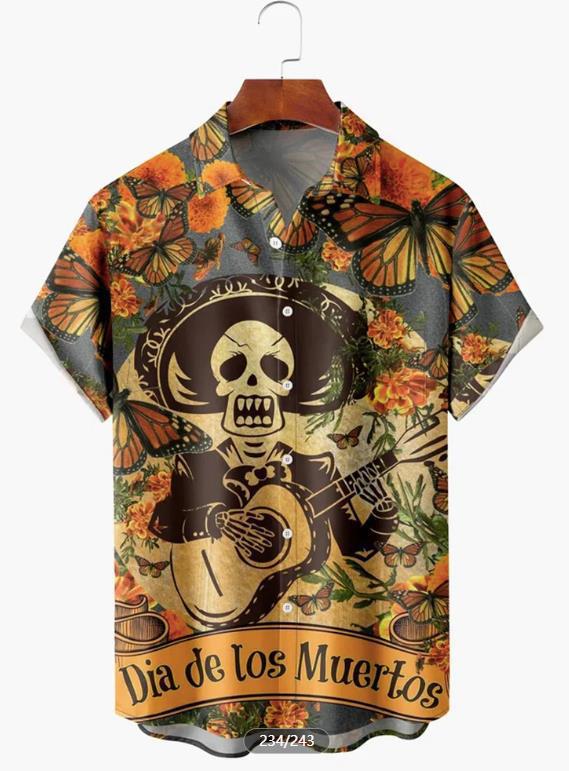 Tendencia de moda para hombres transfronterizos Camisa de manga corta hawaiana Camisa estampada digital 3D Estilo explosivo de Amazon transfronterizo