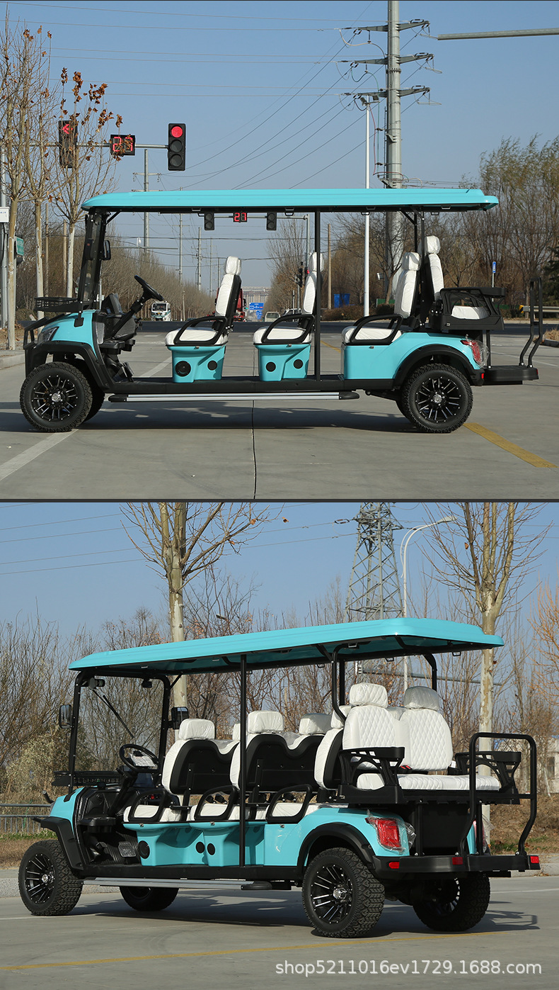 Electric four-wheel sightseeing vehicle for campus property, scenic area sightseeing patrol vehicle, real estate reception vehicle, golf shuttle vehicle