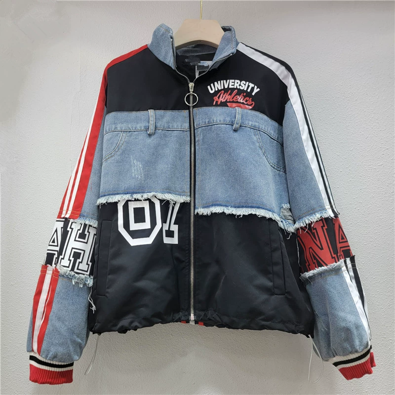 Осеняя модная джинсовая куртка в oversize